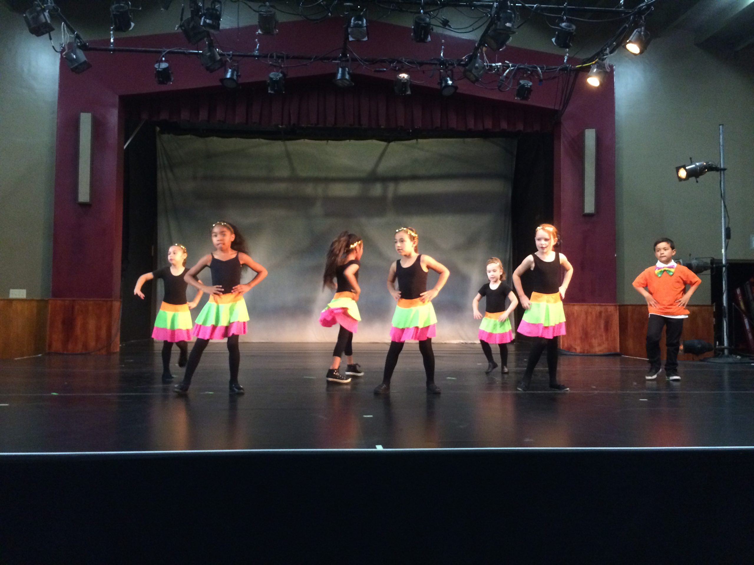 Group of young dancers in recital